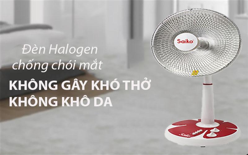Quạt sưởi Halogen Saiko HF-801H - Hàng chính hãng