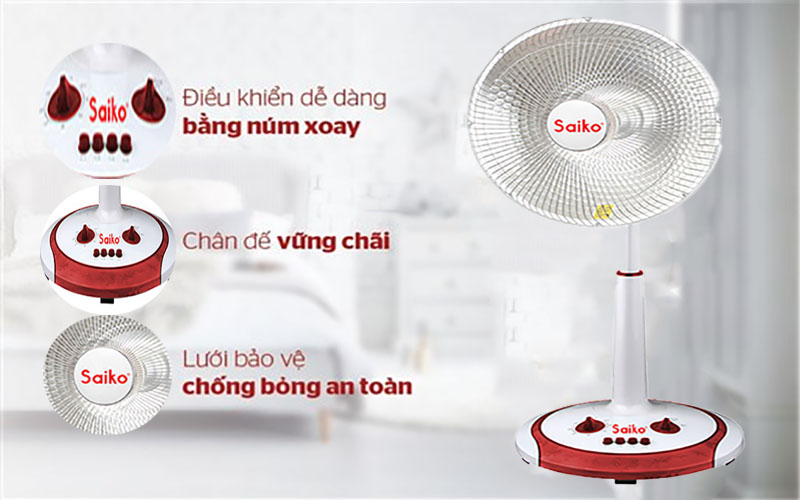 Quạt sưởi Halogen Saiko HF-802H - Hàng chính hãng
