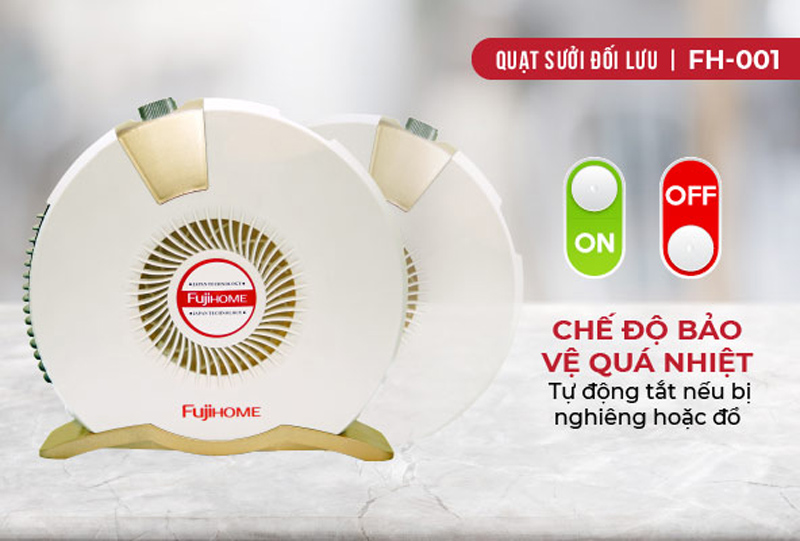 Quạt sưởi đối lưu mini Fujihome FH-001 - Hàng chính hãng