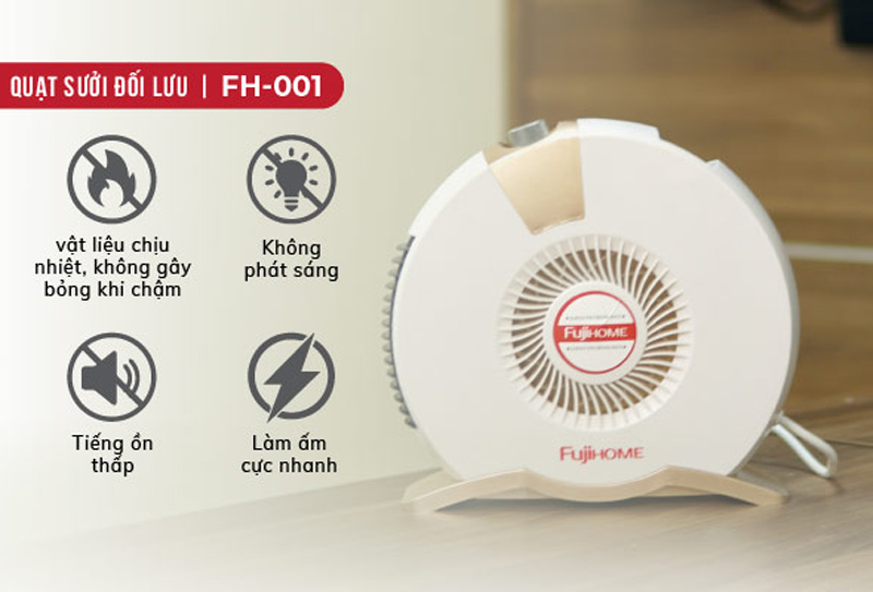 Quạt sưởi đối lưu mini Fujihome FH-001 - Hàng chính hãng