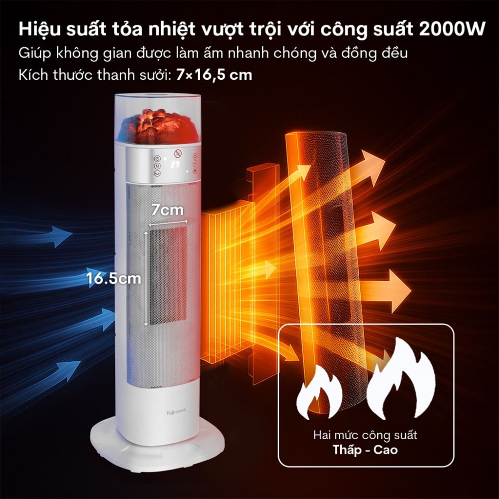 Quạt sưởi gốm Fujihome FH3100E - Hàng chính hãng