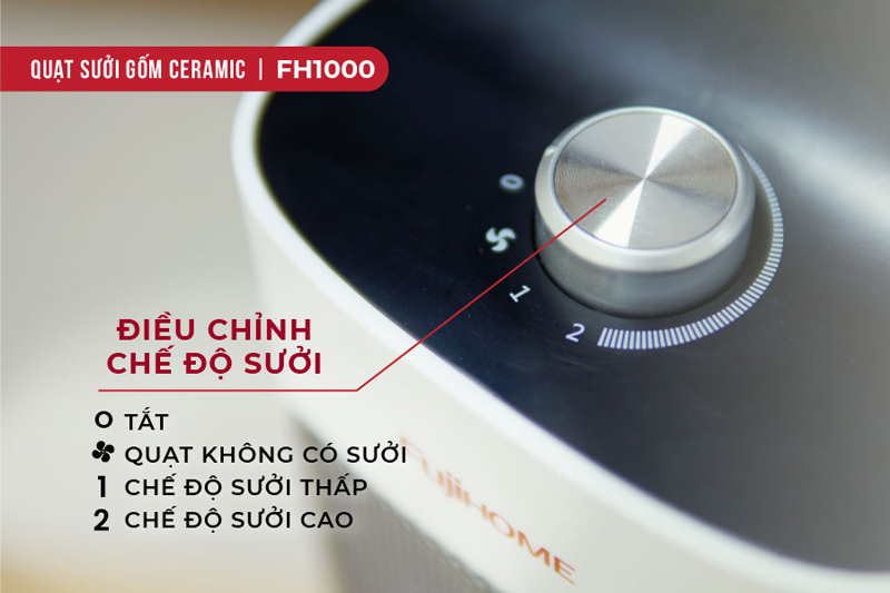 Quạt sưởi gốm để bàn Fujihome FH1000 - Hàng chính hãng