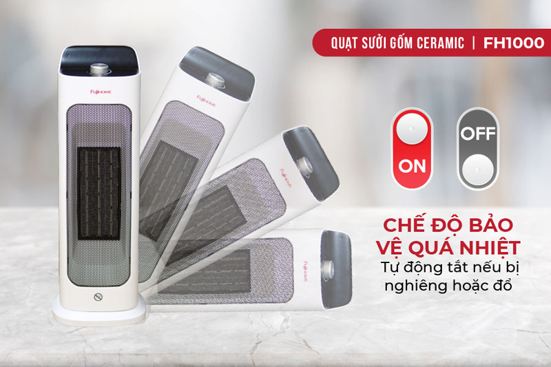 Quạt sưởi gốm để bàn Fujihome FH1000 - Hàng chính hãng