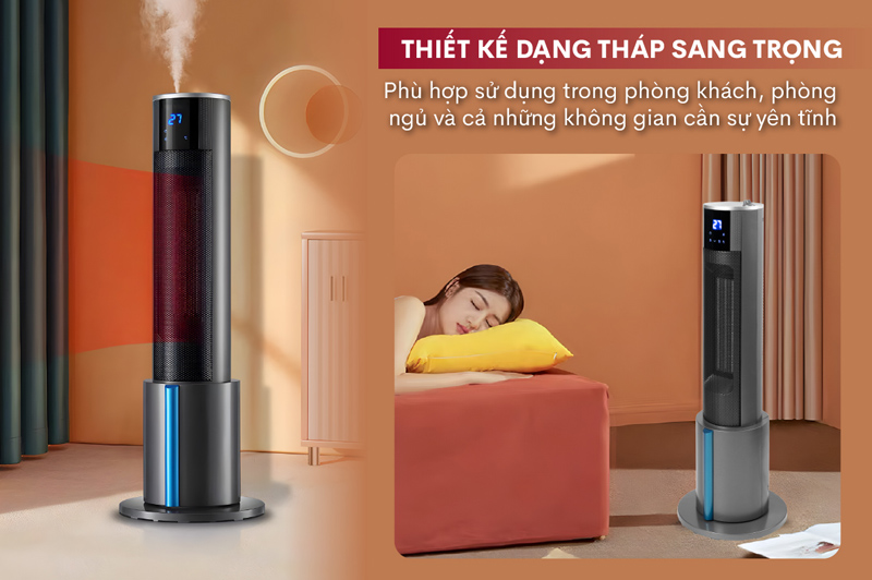 Quạt sưởi gốm tích hợp tạo ẩm Fujihome FH6000 - Hàng chính hãng