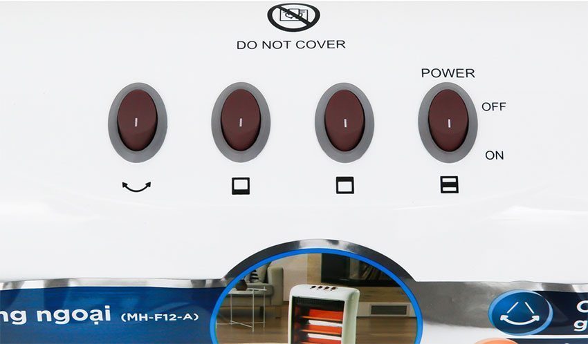 Quạt sưởi hồng ngoại Midea MH-F12-A - Hàng chính hãng
