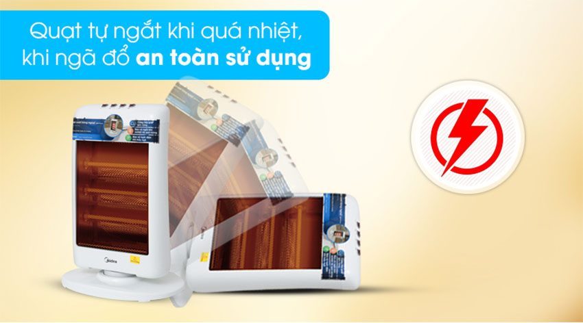 Quạt sưởi hồng ngoại Midea MH-F12-A - Hàng chính hãng