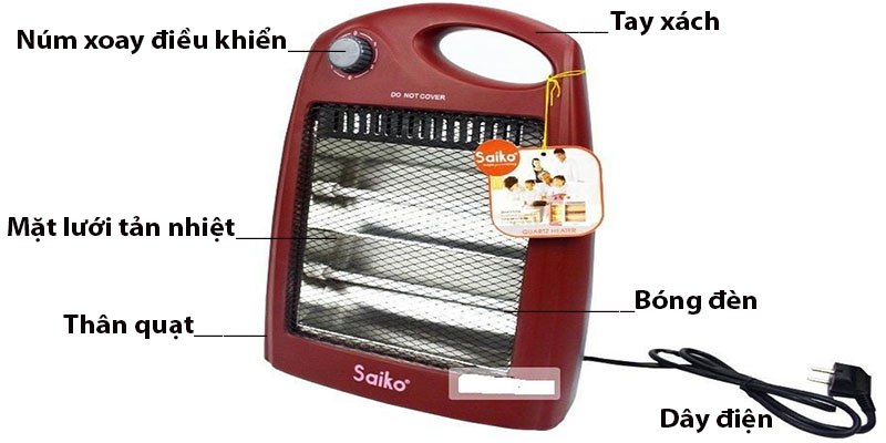 Quạt sưởi thạch anh Saiko QH-806 - Hàng chính hãng