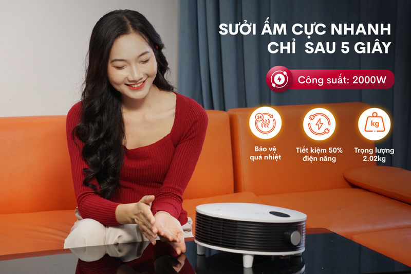 Quạt sưởi treo nhà tắm Fujihome FHB5000 - Hàng chính hãng
