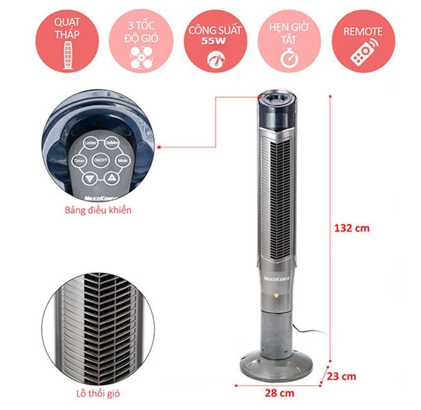 Quạt tháp NikkoKendo FT-07C - Hàng chính hãng