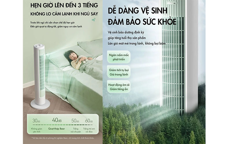 Quạt tháp điều hòa cao cấp Bear DFS-D40G1 - Hàng chính hãng