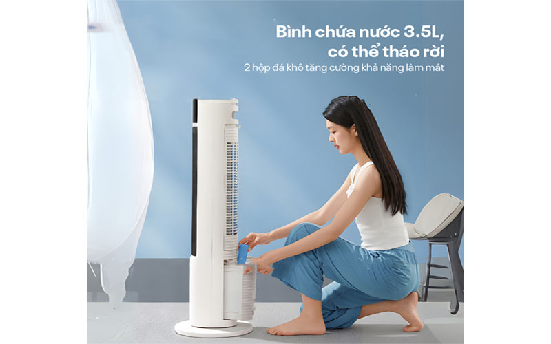 Quạt tháp hơi nước tích hợp lọc không khí ion Fujihome AC-DT5E - Hàng chính hãng
