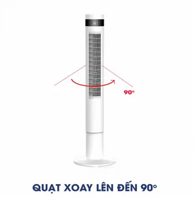 Góc quay 90 độ sẽ hỗ trợ làm mát ở không gian rộng hơn