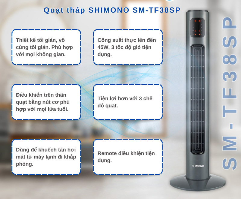 Quạt tháp Shimono SM-TF38SP - Hàng chính hãng