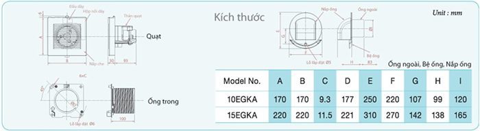Quạt thông gió gắn tường KDK 10EGKA - Hàng chính hãng