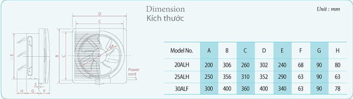 Quạt thông gió gắn tường KDK 20ALH - Hàng chính hãng