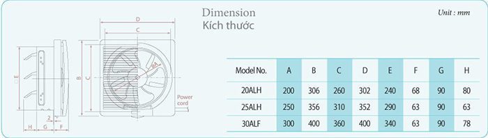Quạt thông gió gắn tường KDK 30ALF - Hàng chính hãng