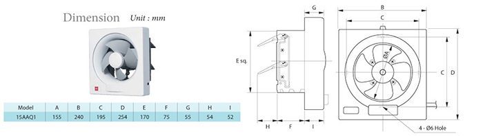 Quạt thông gió gắn tường KDK 15AAQ1 - Hàng chính hãng