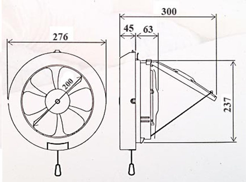 Quạt thông gió ốp vách kính Mitsubishi V-20SL3T - Hàng chính hãng