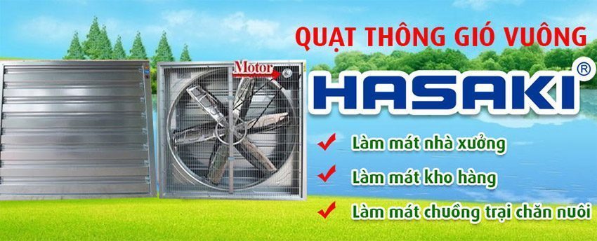 Quạt thông gió vuông gián tiếp Hasaki HSK 1000 - Hàng chính hãng