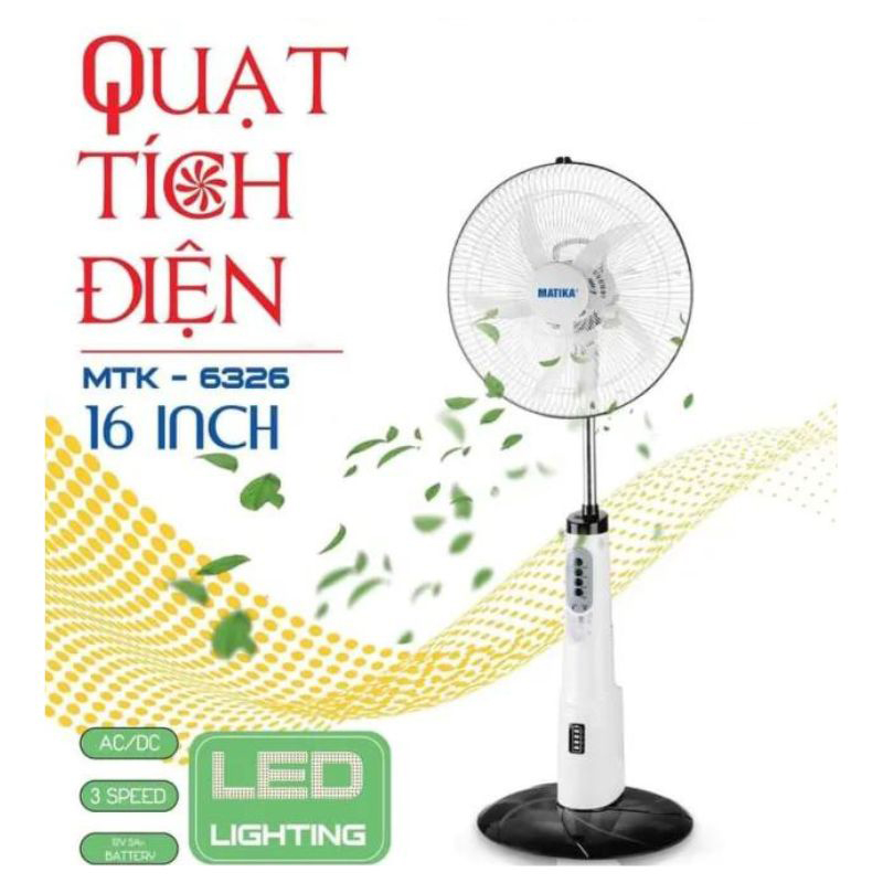 Quạt tích điện Matika MTK-6326 - Hàng chính hãng