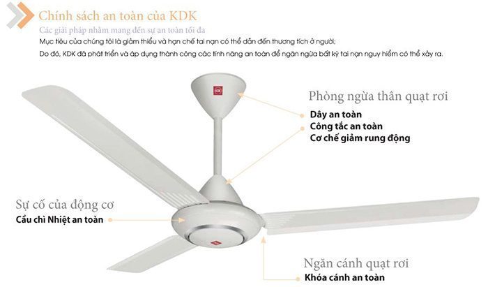 Quạt trần KDK M60XG - Hàng chính hãng