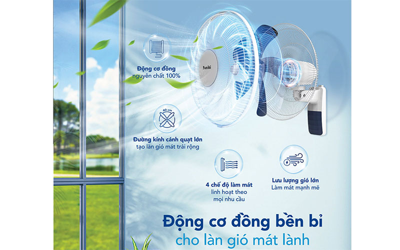 Quạt treo tường Funiki HQD5852 - Hàng chính hãng