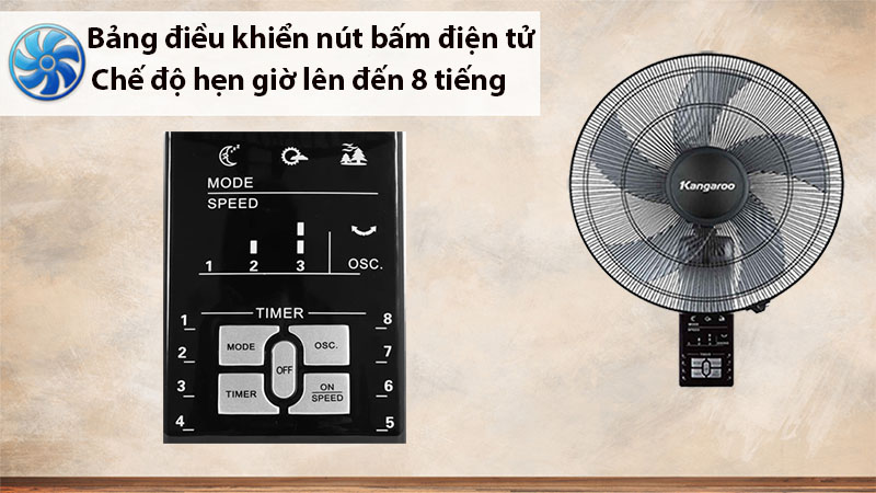 Quạt treo tường Kangaroo KG724 - Hàng chính hãng
