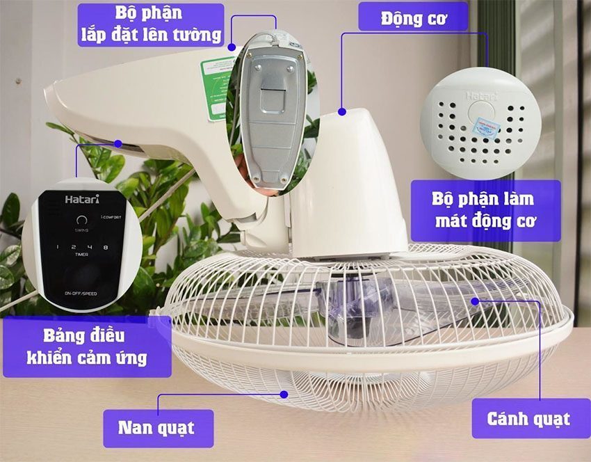 Quạt treo tường điều khiển Hatari HT-W16R6 - Hàng chính hãng