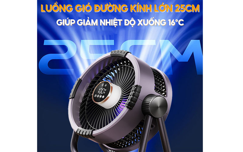 Quạt sạc tích điện Tiross TS2285 - Hàng chính hãng