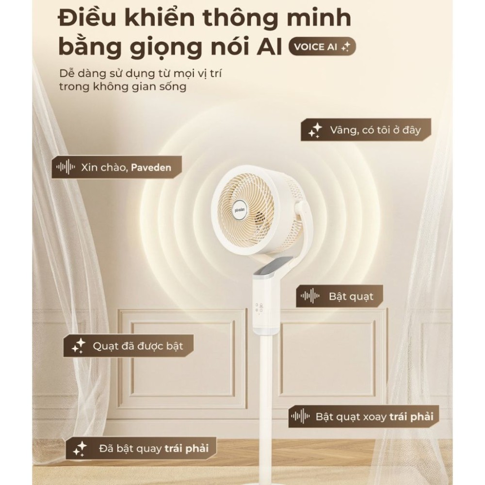 Quạt tuần hoàn không khí Paveden PCF-18RHW - Hàng chính hãng