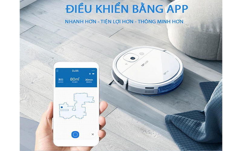 Robot hút bụi lau nhà Ecovacs Deebot DJ35 - Hàng chính hãng