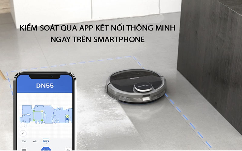 Robot hút bụi lau nhà Ecovacs Deebot DN55 - Hàng chính hãng