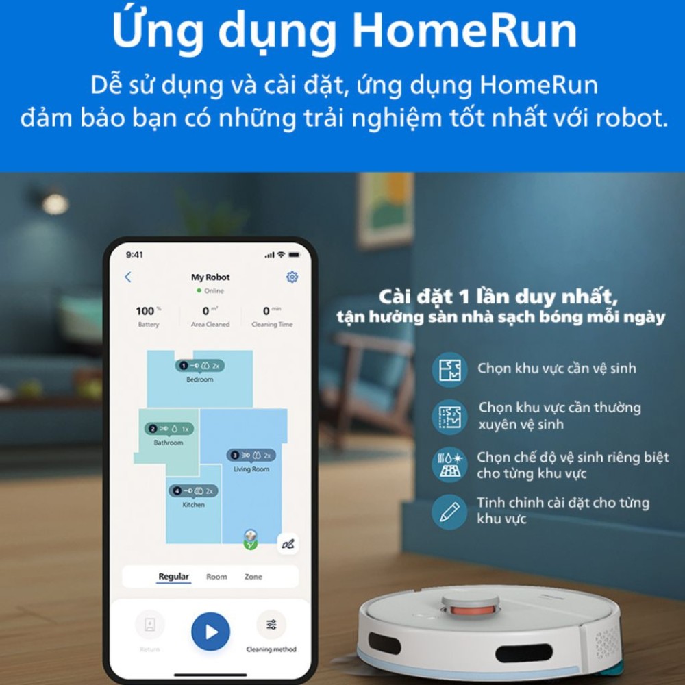 Robot hút bụi lau nhà Philips XU2100/25 - Hàng chính hãng