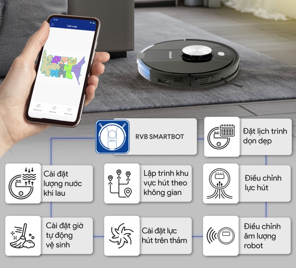 Robot hút bụi BlueStone RVB-9731 - Hàng chính hãng