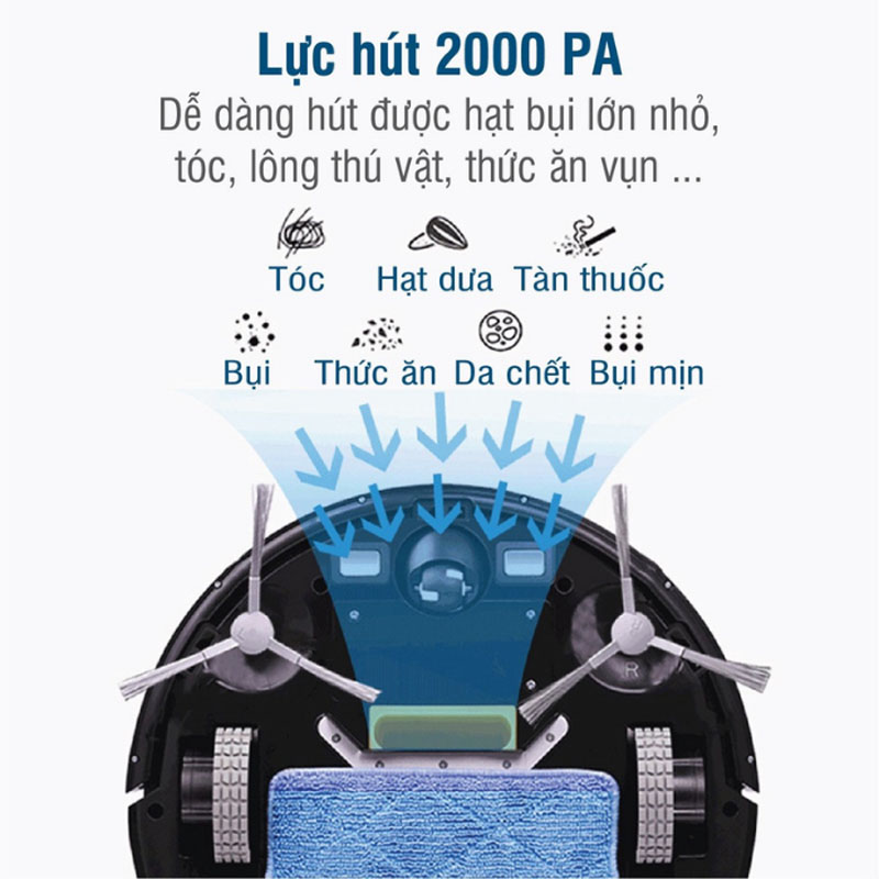 Robot hút bui lau nhà thông minh FujiCare T4 - Hàng chính hãng