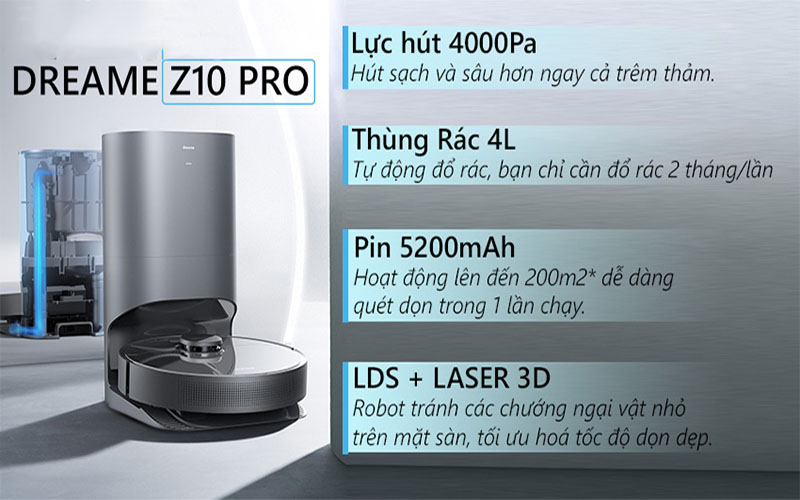 Robot hút bụi lau nhà Dreame Z10 Pro - Hàng chính hãng