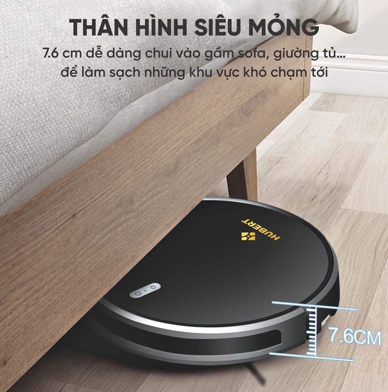 Robot hút bụi lau nhà Hubert HB-A68 Plus - Hàng chính hãng