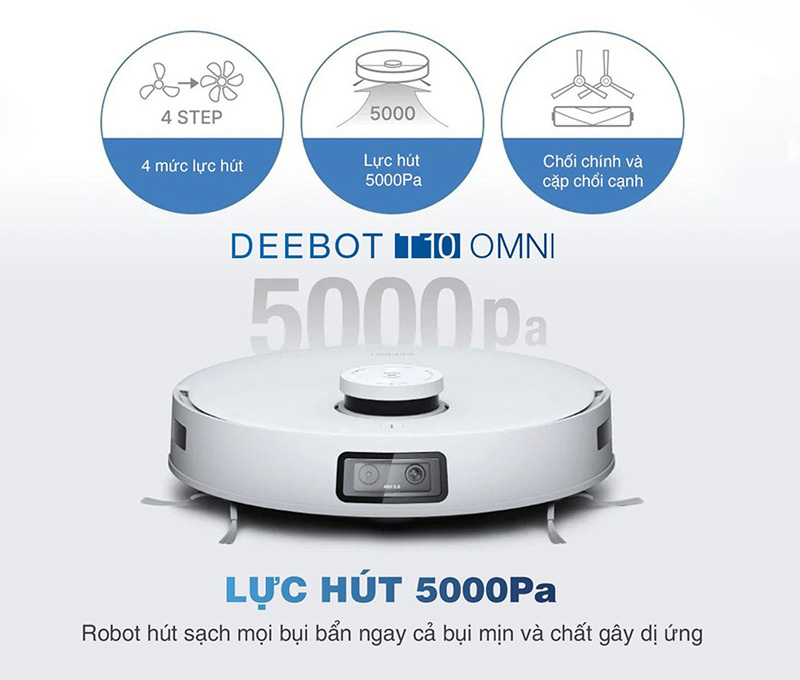 Robot hút bụi lau nhà Ecovacs T10 OMNI - Hàng chính hãng