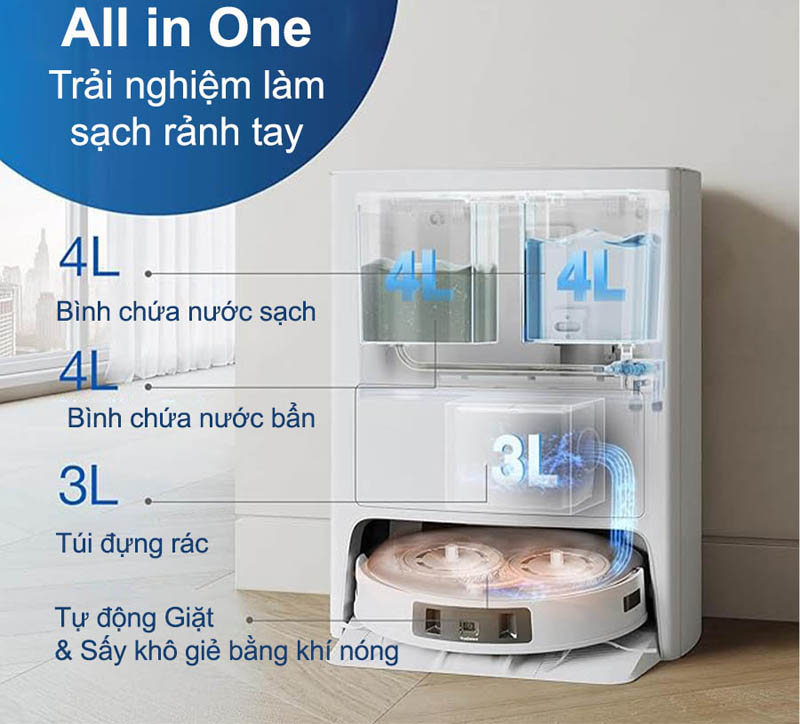 Robot hút bụi lau nhà Ecovacs Deebot T20E - Hàng chính hãng