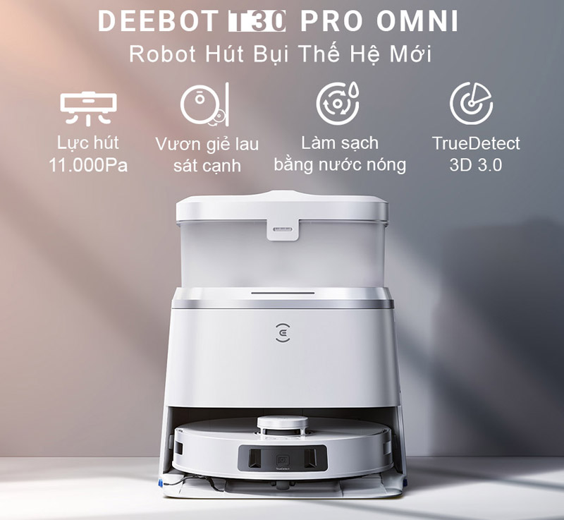 Robot hút bụi lau nhà Ecovacs Deebot T30 Pro - Hàng chính hãng