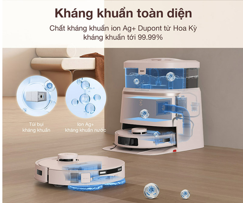 Robot hút bụi lau nhà Ecovacs Deebot T30 Pro - Hàng chính hãng