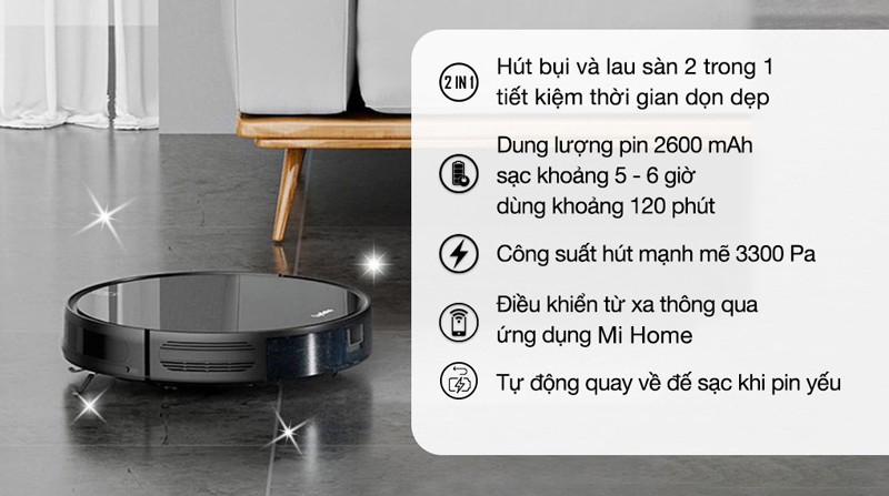 Robot hút bụi lau nhà Lydsto G1-B01 - Hàng chính hãng