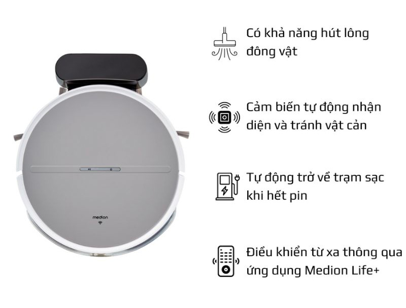 Robot hút bụi thông minh Medion MD11889 (S05W) - Hàng chính hãng