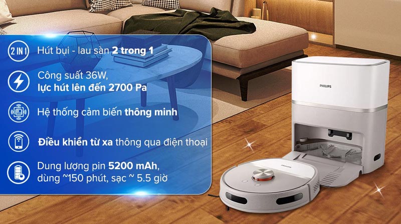 Robot hút bụi lau nhà Philips XU6500/82  - Hàng chính hãng