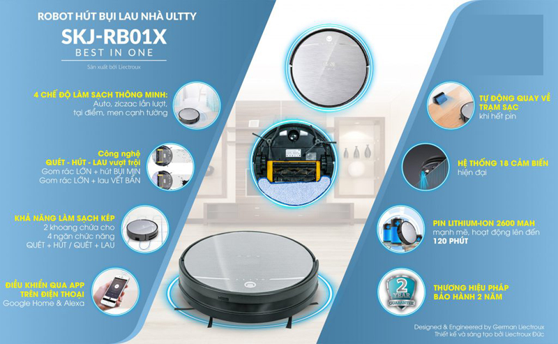 Robot hút bụi lau nhà Ultty SKJRB01X - Hàng chính hãng
