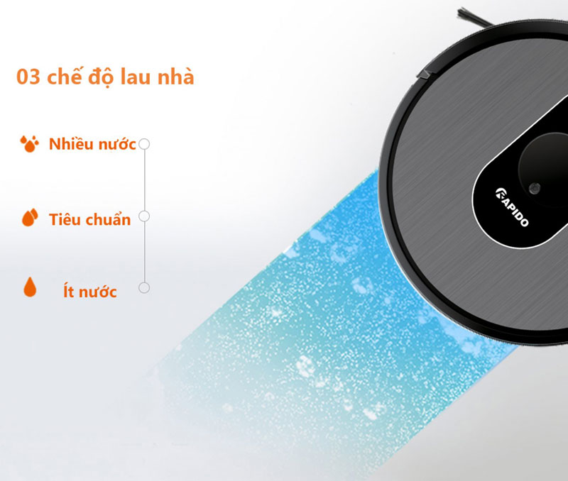 Robot hút bụi và lau nhà Rapido R6S - Hàng chính hãng