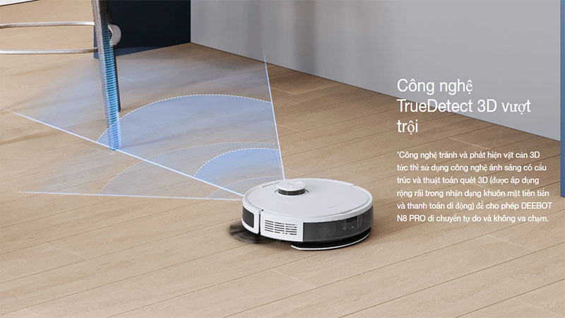 Robot hút bụi thông minh Ecovacs Deebot N8 PRO - Hàng chính hãng