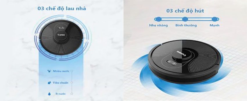Chế độ hoạt động của Robot hút bụi và lau nhà Rapido RR8