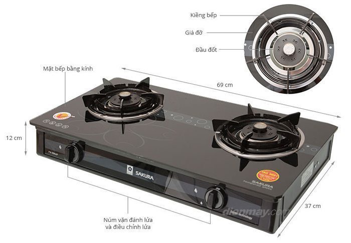 Bếp gas dương Sakura PA-999JP - Hàng chính hãng