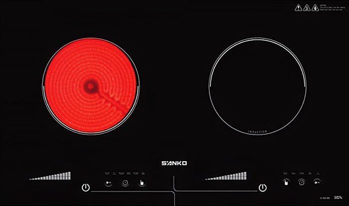 Bếp đôi hồng ngoại - điện từ Sanko SI-268BM - Hàng chính hãng